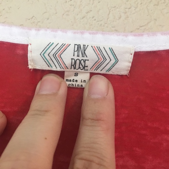 Pink rose light red white and blue tee shirt small - Picture 2 of 5